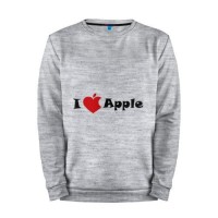Мужской свитшот хлопок «я люблю яблоко» melange