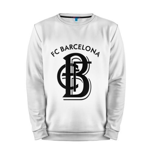 Мужской свитшот хлопок «FC Barcelona» white