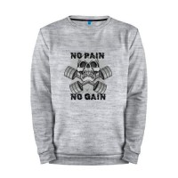 Мужской свитшот хлопок «No pain - no gain» melange
