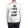 Мужской свитшот хлопок «i hate land sport» white