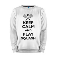 Мужской свитшот хлопок «Play Squash» white