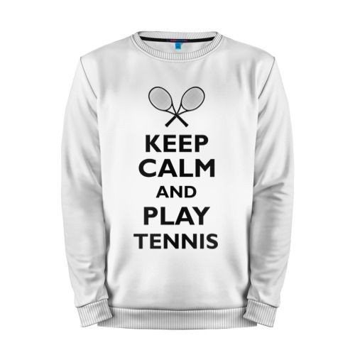 Мужской свитшот хлопок «Play tennis» white