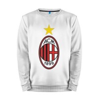 Мужской свитшот хлопок «Italian Serie A. AC Milan» white