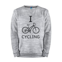 Мужской свитшот хлопок «I love cycling» melange
