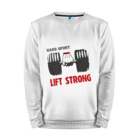 Мужской свитшот хлопок «Lift Strong» white