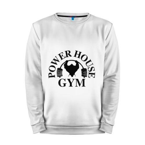 Мужской свитшот хлопок «Power House Gym» white