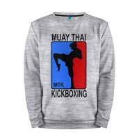 Мужской свитшот хлопок «Muay Thai  Kickboxing» melange