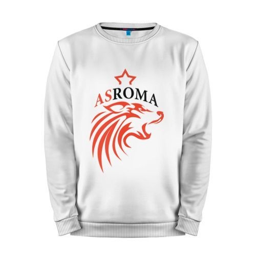 Мужской свитшот хлопок «AS Roma» white