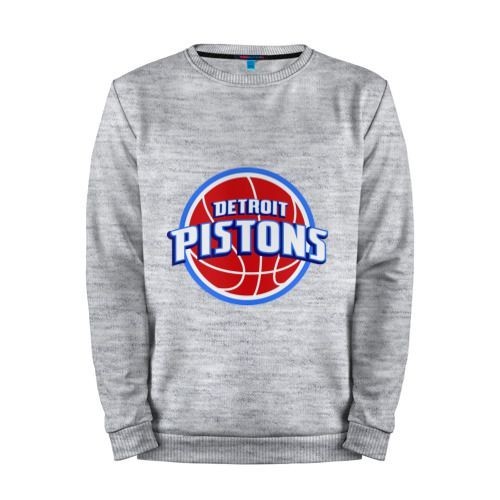 Мужской свитшот хлопок «Detroit Pistons - logo» melange