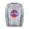 Мужской свитшот хлопок «Detroit Pistons - logo» melange