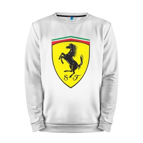 Мужской свитшот хлопок «ferrari» white