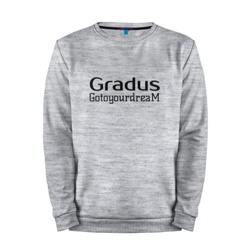 Мужской свитшот хлопок «Gradus Go to your dream Gray» melange