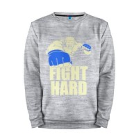 Мужской свитшот хлопок «Fight Hard glow» melange