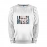 Мужской свитшот хлопок «Lionel Messi face» white