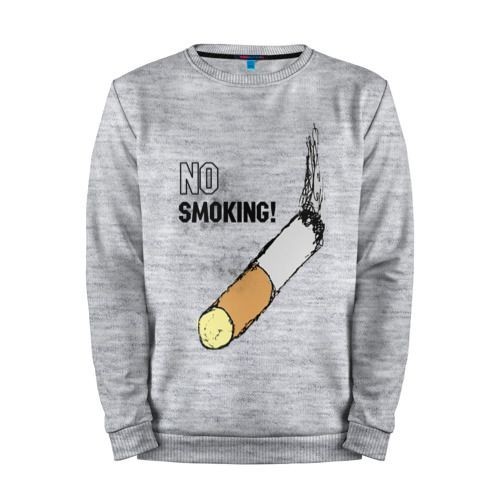 Мужской свитшот хлопок «No smoking!» melange