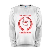 Мужской свитшот хлопок «We are tha Champions» white
