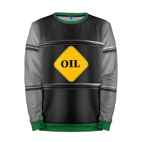 Мужской свитшот 3D «Oil» green