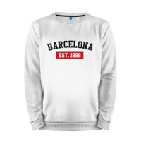 Мужской свитшот хлопок «FC Barcelona Est. 1899» white