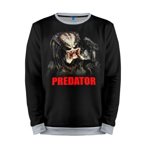 Мужской свитшот 3D «Predator» grey