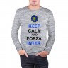Мужской свитшот хлопок «keep calm and forza Inter» melange
