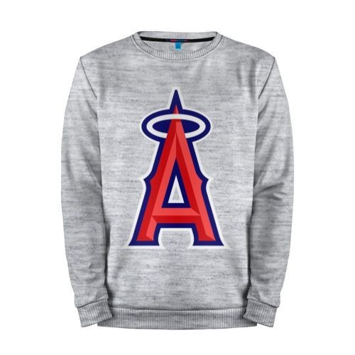 Мужской свитшот хлопок «Los Angeles Angels of Anaheim logo» melange