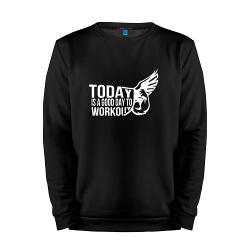 Мужской свитшот хлопок «Today is a good day to WorkOut» black