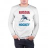 Мужской свитшот хлопок «Russia Hockey» white