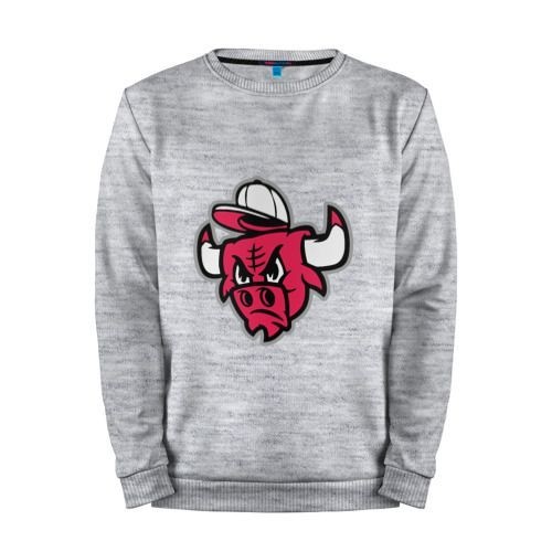 Мужской свитшот хлопок «Chicago Bulls (в кепке)» melange