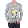 Мужской свитшот хлопок «Train hard (тренируйся усердно)» melange