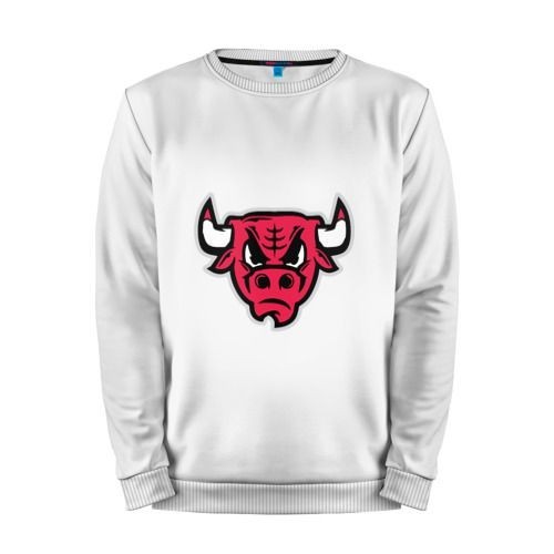 Мужской свитшот хлопок «Chicago Bulls (голова)» white