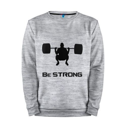 Мужской свитшот хлопок «Be strong» melange