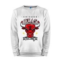 Мужской свитшот хлопок «Chicago bulls swag» white