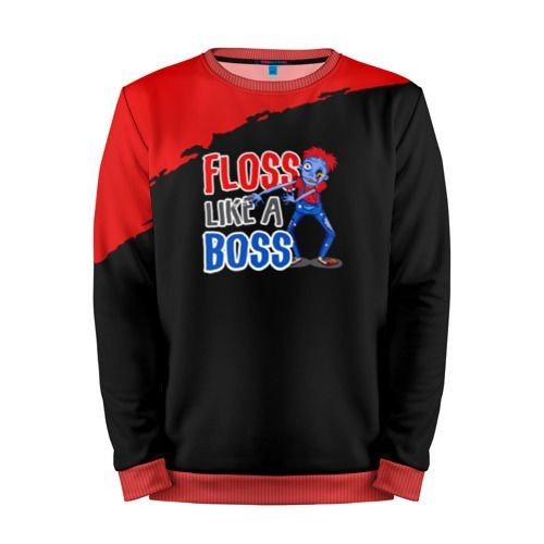 Мужской свитшот 3D «Floss like a boss» red