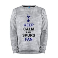 Мужской свитшот хлопок «Keep Calm, I am Spurs fan» melange
