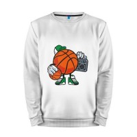 Мужской свитшот хлопок «Hip Hop Basketball» white