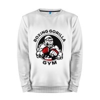 Мужской свитшот хлопок «Boxing gorilla gym» white