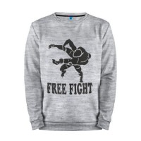 Мужской свитшот хлопок «Free Fight» melange